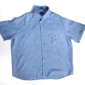 Paul & Shark Yachting %100 linen short-sleeved button-down shirt